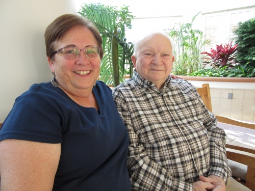 Bob Fultz and his daughter Kathy enjoying one of their regular visits at Homeland