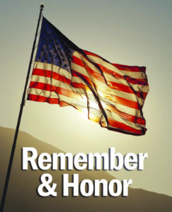 american flag at sunrise