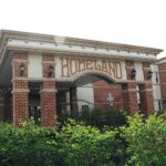 'exterior shot of homeland center's entrance'