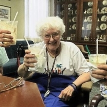 Celebrating happy hour with root beer floats