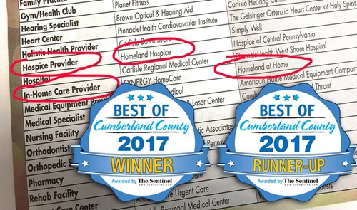 graphic showing homeland's best of cumberland county awards