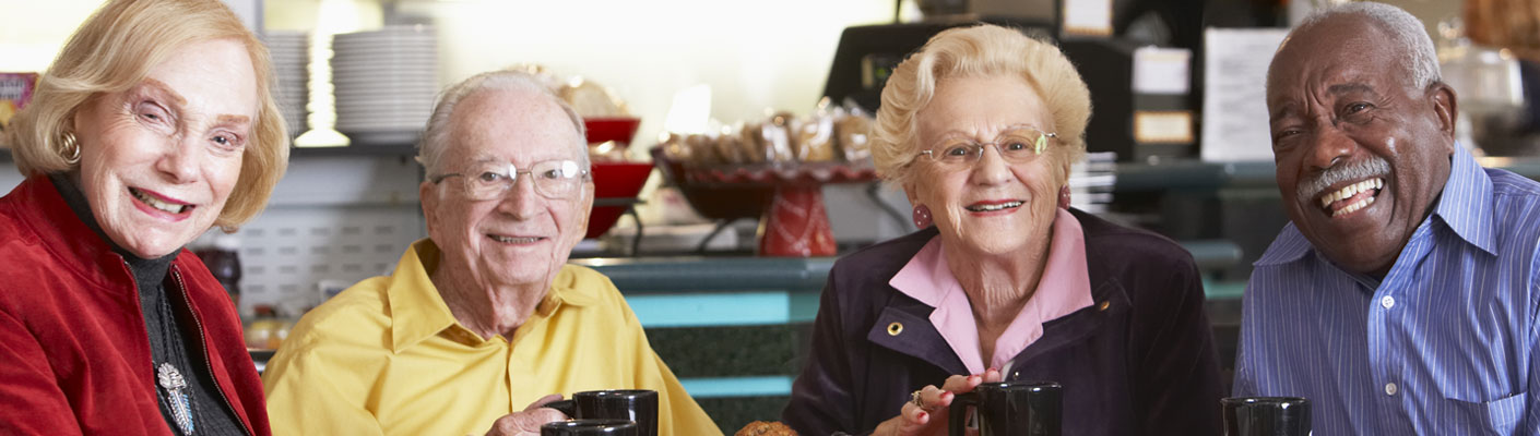 group of happy smiling seniors