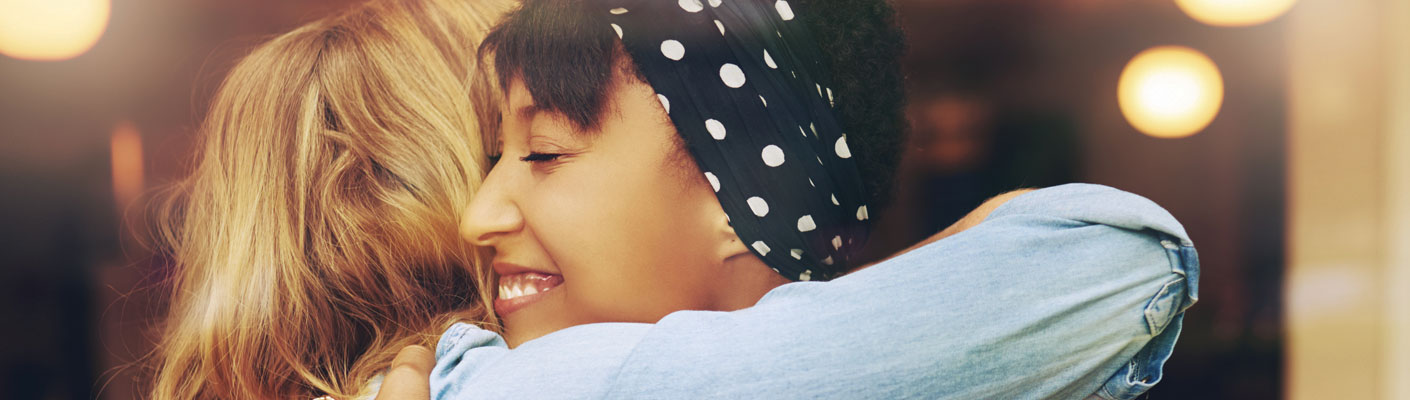 two women embracing