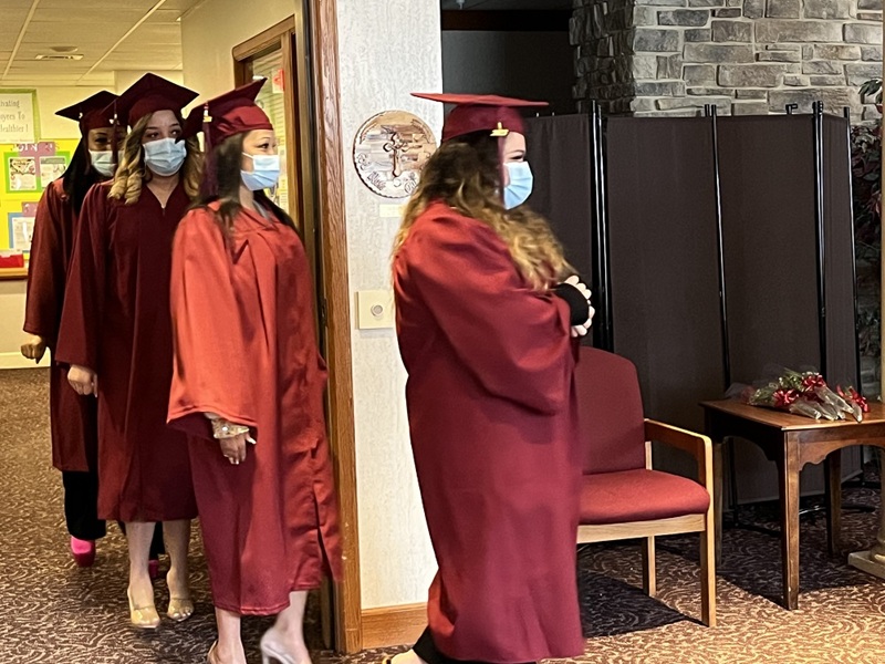 graduates lined up for the cna training program