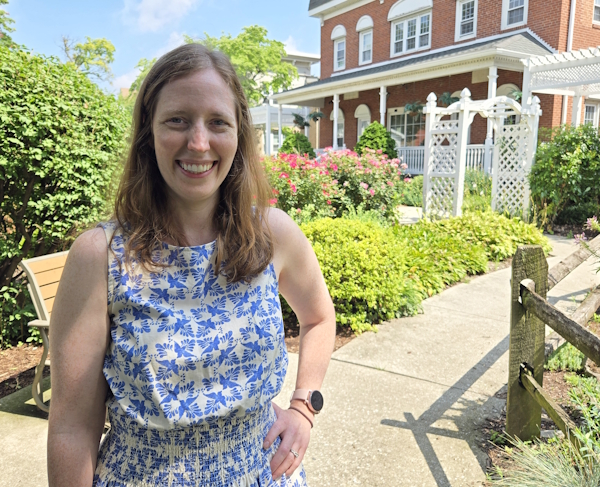 Registered Dietitian Meghan Sechler standing outside of Homeland Center