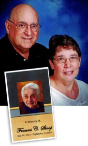 in memory of frances shoop medallion