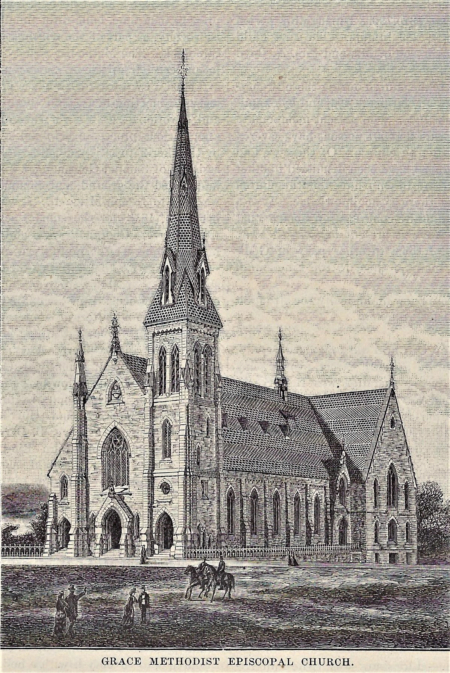 drawing of the church in 1883 by Willam Henry Egle