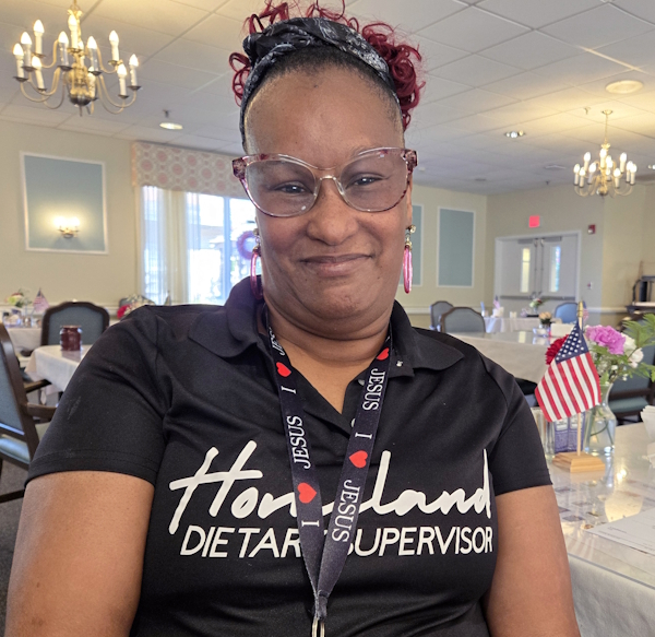 Dietary Supervisor Felicia Foster in a dining area