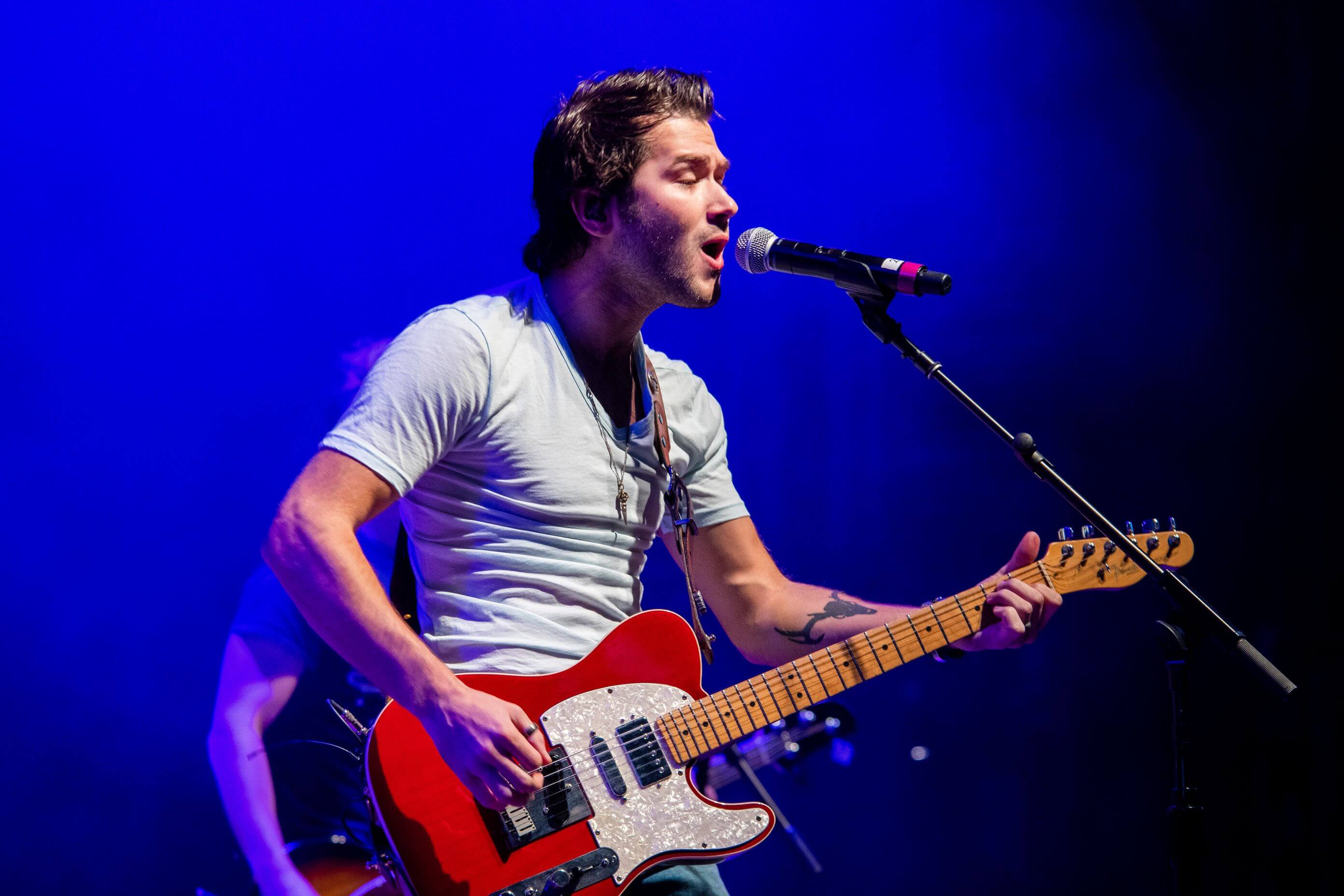 local musician with guitar