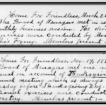 'historical document with meeting minutes'