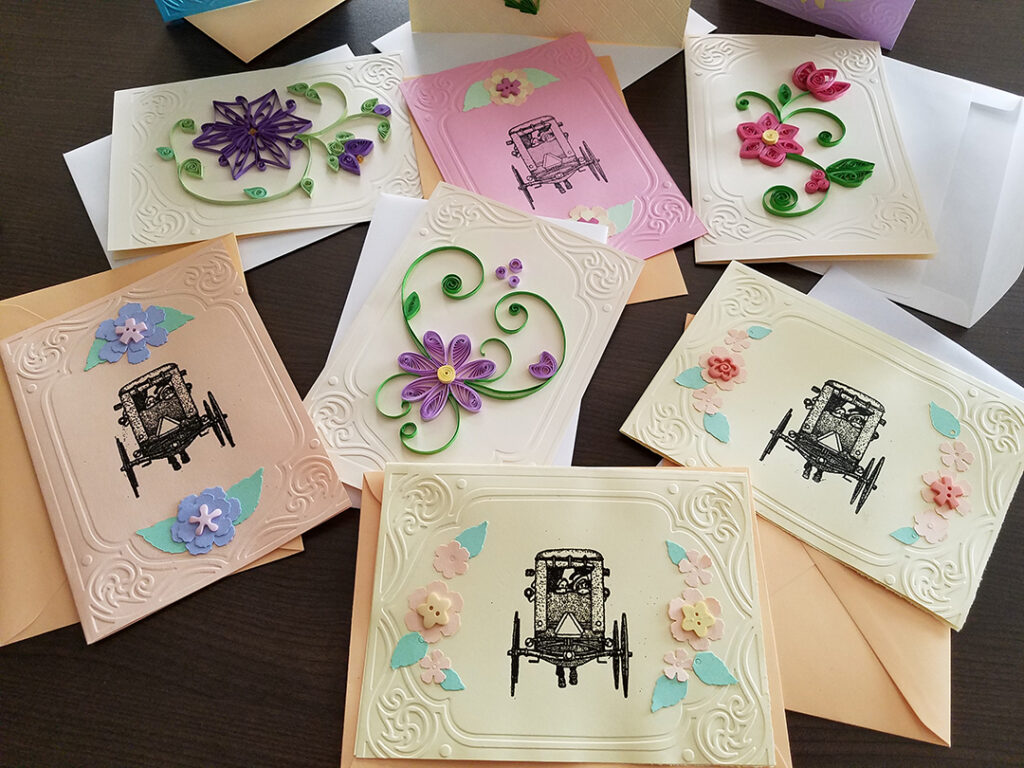 a pile of lovingly decorated care cards