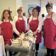 homeland staff gathered together for spring tea