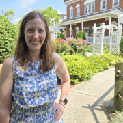 Registered Dietitian Meghan Sechler standing in front of Homeland Center