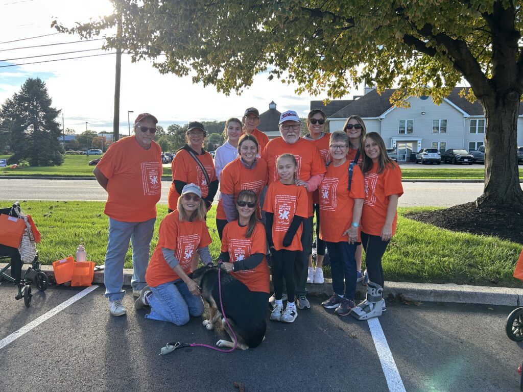 group of participants posing together at the 5k and memorywalk