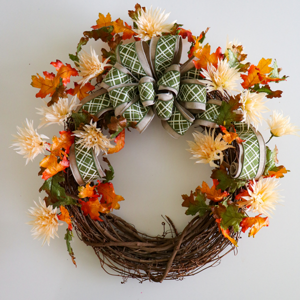 'preview of an example wreath that will be created during the grief art event'